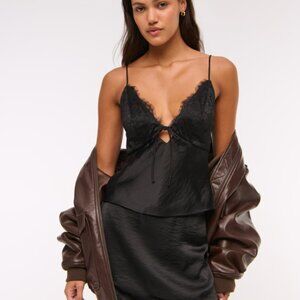 Abercrombie Satin Tie Front Cami